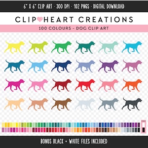 100 Dog Clip Art, Commercial Use Instant Download PNG Pet Dog Digital Clip Art, Pet Dogs Planner Scrapbooking Digital Clip Art