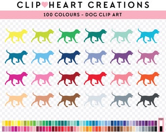 100 Dog Clip Art, Commercial Use Instant Download PNG Pet Dog Digital Clip Art, Pet Dogs Planner Scrapbooking Digital Clip Art