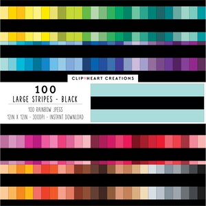 100 Stripes Digital Paper Pack, Commercial Use Seamless Large Black Striped Pattern Digital Papers, Black Striped Planner Paper