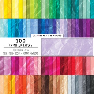 100 Zerknittertes Papier Textur Digitale Papiere, Kommerzielle Nutzung Sofortiger Download Zerknittertes Papier Digitales Papier Pack, Papier Planer Papiere