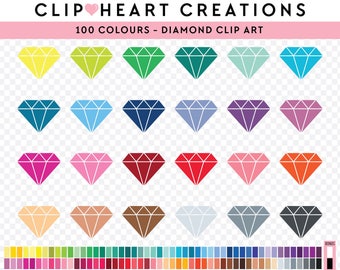 100 Diamonds Digital Clip Art, Commercial Use Instant Download PNG Diamond Digital Clip Art, Diamond Planner Clip Art