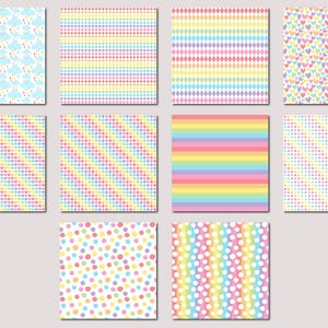 Rainbows Digital Paper Patterns, 20 Seamless Commercial Use Instant ...