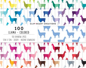 100 Llamas Digital Paper, Commercial Use Seamless Llama Pattern Digital Papers, Alpaca Llama Scrapbooking Planner Paper Pack