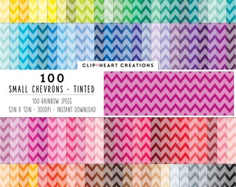 100 Chevron Digital Papers, Commercial Use Seamless Tinted Chevrons Digital Paper Pack, Chevron Planner Papers