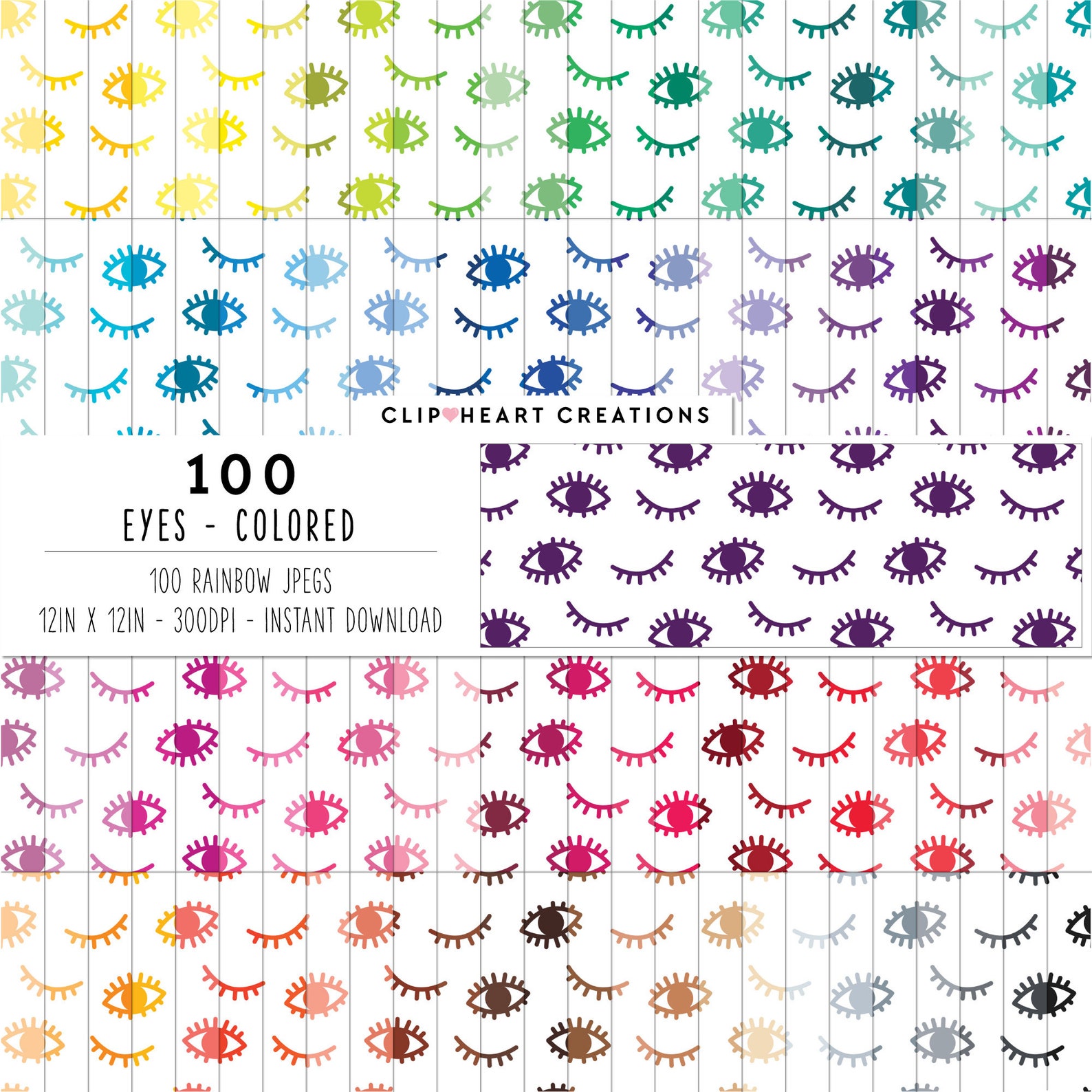 100 Eye Pattern Digital Paper, Commercial Use Seamless Eye Digital ...