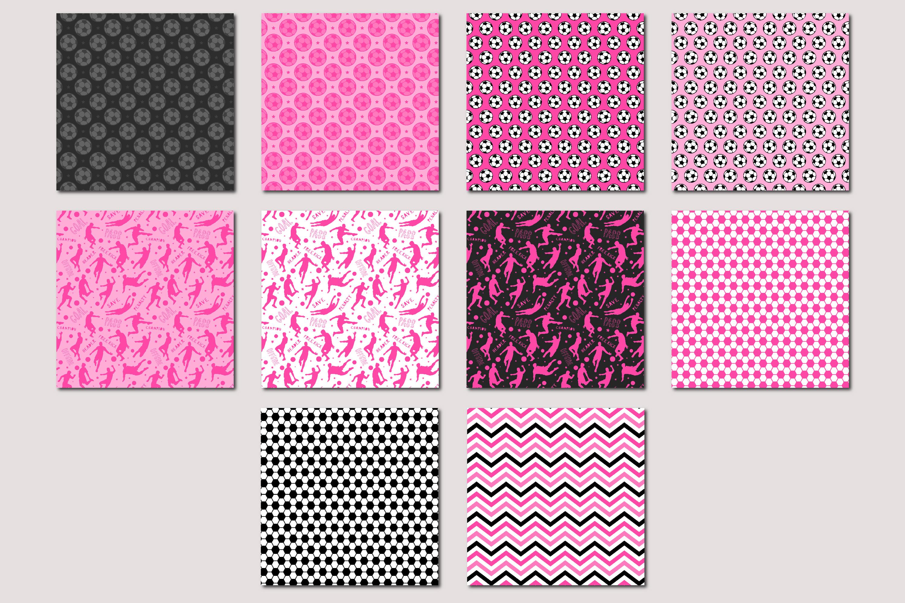 Pink Soccer Digital Paper: Seamless Sports Patterns (digital Download ...