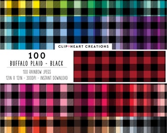 100 Buffalo Check Pattern Digital Paper, Commercial Use Seamless Plaid Digital Papers, Gingham Digital Planner Paper Pack