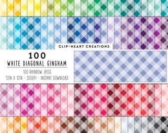 100 Gingham Pattern Digital Paper, Commercial Use Seamless Tinted Gingham Digital Papers, Gingham Digital Planner Paper Pack