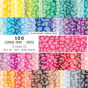 100 Leopard Print Pattern Digital Papers, Commercial Use Seamless Animal Print Paper Pack, Leopard Print Planner Scrapbooking Papers