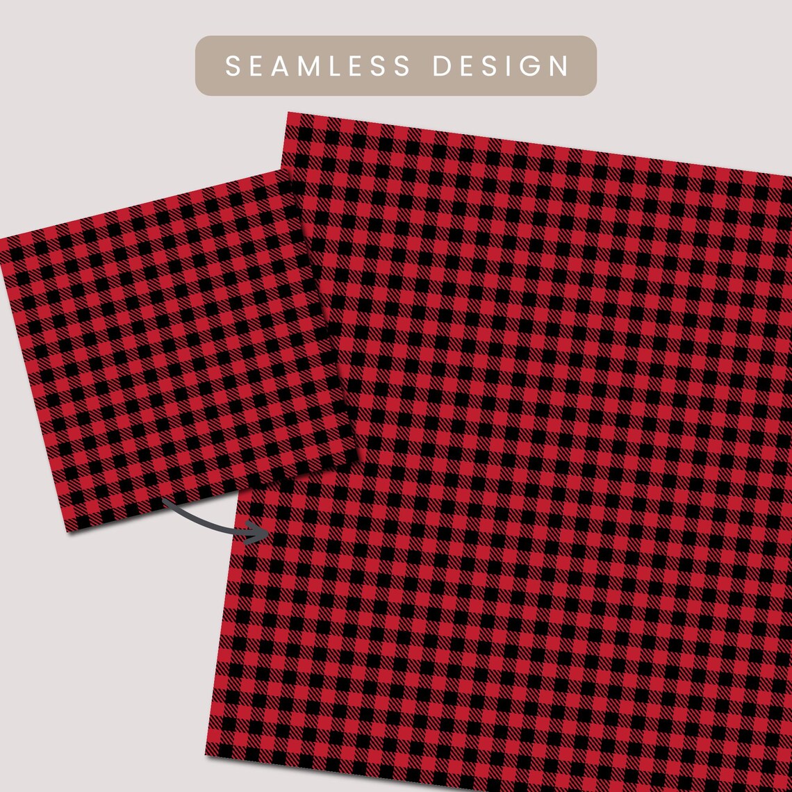 Valentines Day Buffalo Plaid Digital Paper Set, Seamless Lumberjack ...