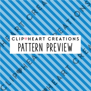 May include: A blue and light blue striped pattern with the text "Clip Heart Creations Pattern Preview" in a white box.