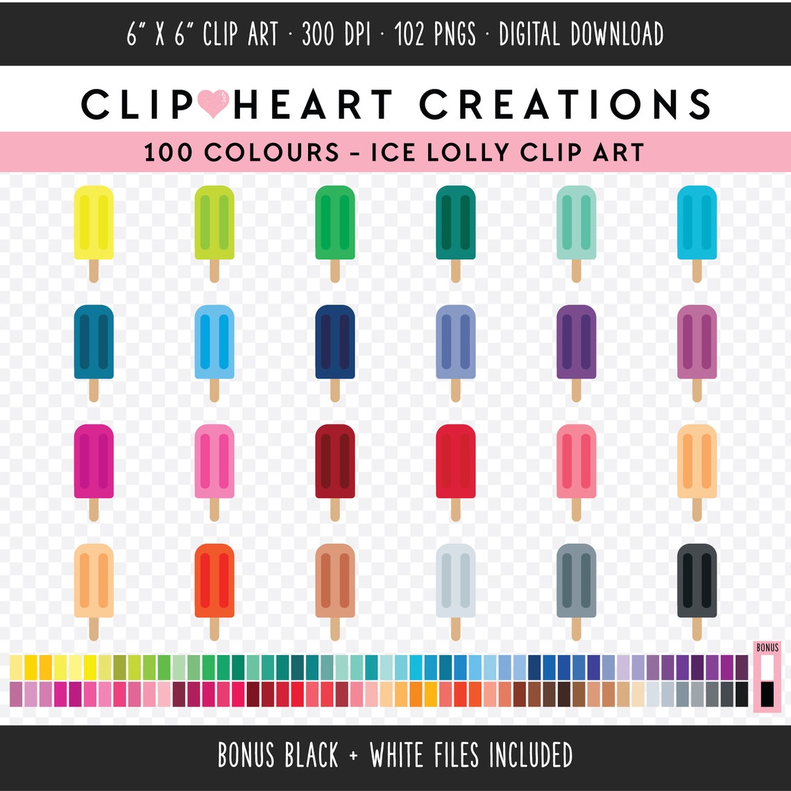 100 Ice Lolly Clip Art Commercial Use Instant Download PNG - Etsy