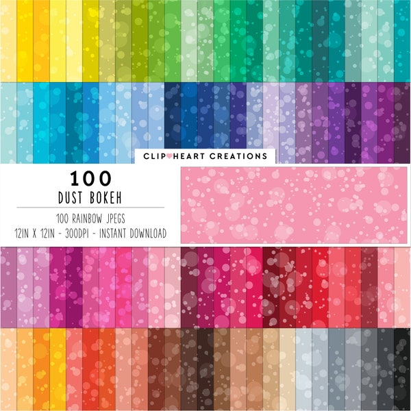 100 Bokeh Digital Papers, Commercial Use Instant Download Seamless Bokeh Paper Pack, Dust Bokeh Scrapbooking Planner Digital Paper