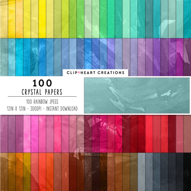 100 Crystal Texture Digital Papers, Commercial Use Instant Download ...