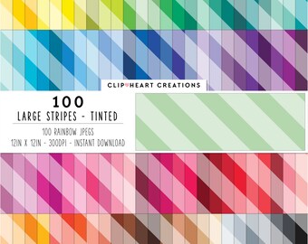 100 Stripes Digital Paper Pack, Commercial Use Instant Download Seamless Striped Pattern Digital Papers, Tinted Striped Planner Paper