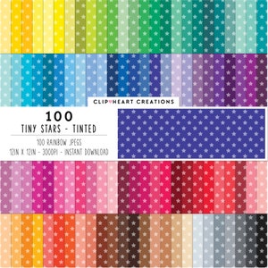 100 sterren klein patroon digitale papieren, commercieel gebruik naadloze sterren digitaal papierpakket, getint sterpatroon scrapbooking planner papers