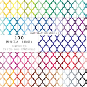 100 Pack de papier numérique à motif marocain, papiers sans couture à usage commercial Téléchargement instantané de papiers numériques à motif marocain