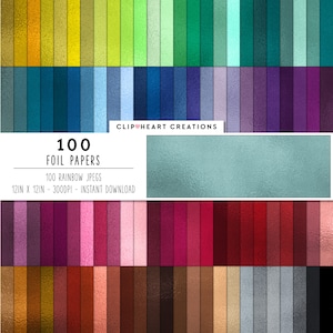 100 Metallfolie Textur Digital Papers, Kommerzielle Nutzung Sofort Download Folien Digital Paper Pack, Folienstruktur Papier Planner Papiere