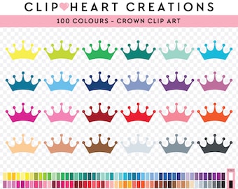 100 couronne Clip Art, usage Commercial Téléchargement instantané PNG couronne Digital Clip Art, princesse couronne planificateur Scrapbooking Digital Clipart