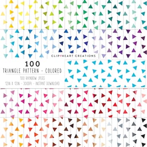 100 Triangle Confetti Digital Papers, Commercial Use Seamless Confetti Pattern Paper Pack, Rainbow Confetti Planner Digital Paper