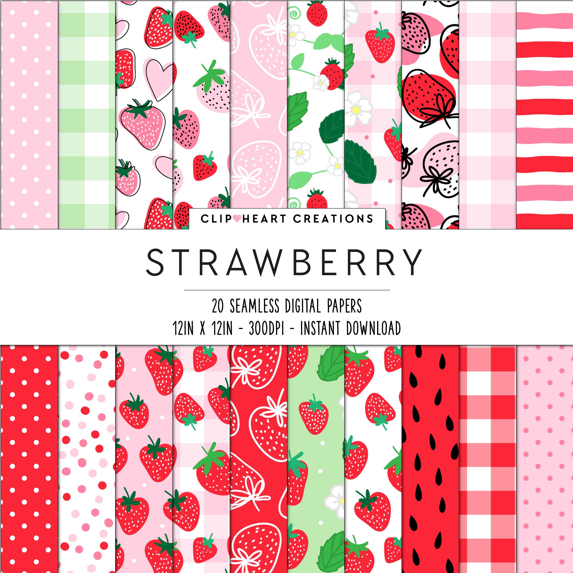 12 Strawberry Party Straws, Pink and Red Strawberry Party Decor/paper  Straws/ Berry Sweet/ Baby Shower/ Berry 1st Birthday 