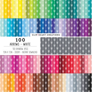 100 Arrows Digital Paper, Commercial Use Seamless Arrow Pattern Digital Papers, Arrow Pattern Planner Digital Papers