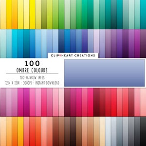 100 Farbverlauf Digital Papier Pack, kommerzielle Nutzung Sofortiger Download Ombre Farbverlauf Digital Papiere, Farbverlauf Planner Papiere
