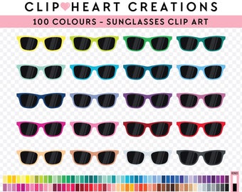 100 Sunglasses Digital Clip Art, Commercial Use Instant Download PNG Sunglasses Digital Clip Art, Sunglasses Planner Digital Clip Art