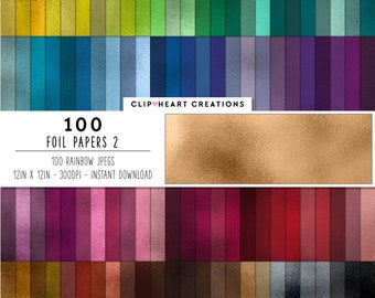 100 Metallic Foil Texture Digital Papers, Commercial Use Instant Download Foils Digital Paper Pack, Foil Texture Paper Planner Papers