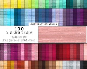 100 Paint Stroke Texture Digital Papers, Commercial Use Instant Download Paint Strokes Digital Paper Pack, Paint Texture Planner Paper