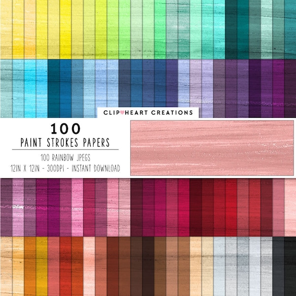 100 Paint Stroke Texture Digital Papers, Commercial Use Instant Download Paint Strokes Digital Paper Pack, Paint Texture Planner Paper