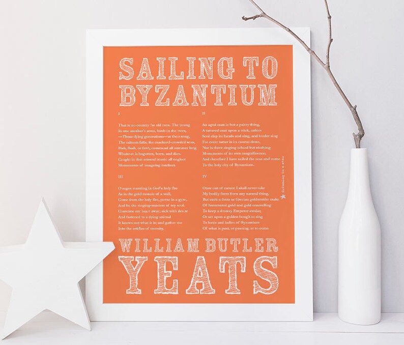 Sailing to Byzantium by WB Yeats Irish Poetry Art Print in a Etsy