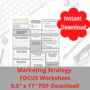 Marketing Planner Template, Marketing Strategy, Marketing Plan, Marketing Business Planner, Simple Marketing Plan