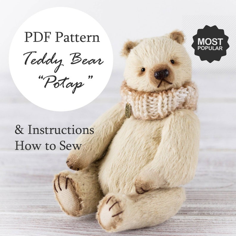 Teddy Bear Sewing Pattern PDF with Instructions for 8 Etsy