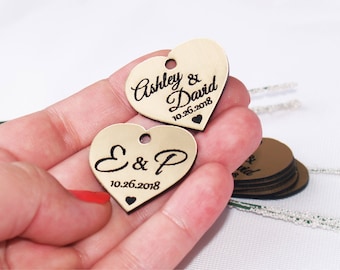 Recuerdos de boda, Etiquetas de boda, Etiquetas de recuerdo de boda, Etiquetas doradas, Recuerdos de boda dorados, Corazones dorados, Corazones de boda, Etiquetas personalizadas, Etiquetas de recuerdo