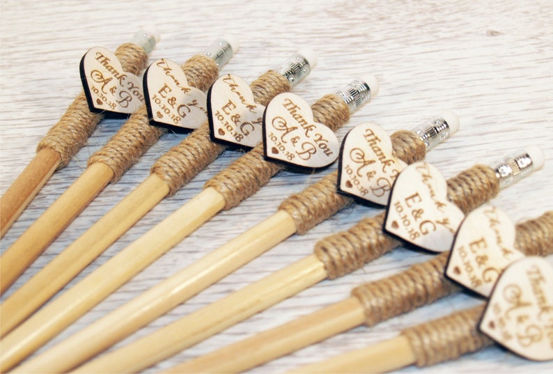 personalized pencil Party Engraved pencil Rustic wedding favors Wedding pencil Wedding favors Custom pencil Wood favors Wood pencil