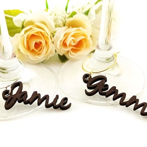 Ciondolo per vino personalizzato, Ciondolo per vino per matrimonio, Segnaposto con nome, Ciondolo per calice da vino, Ciondolo per calice da matrimonio, Ciondolo per vino personalizzato, Etichette con nome da tavolo