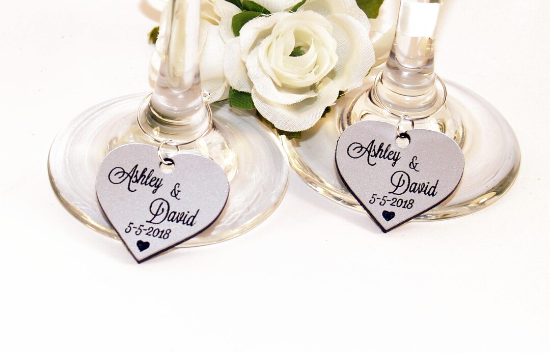 Wedding Wine Charms, Anniversary Wine Charms, Wine Glass Charms