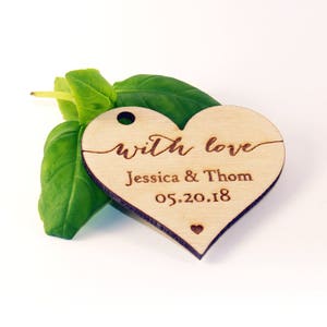 Thank you tags, Wood favor tags, Wedding favors, Rustic tags, Wedding rustic tags, Custom tags, Heart tags, Wedding name tags, Rustic favor image 1