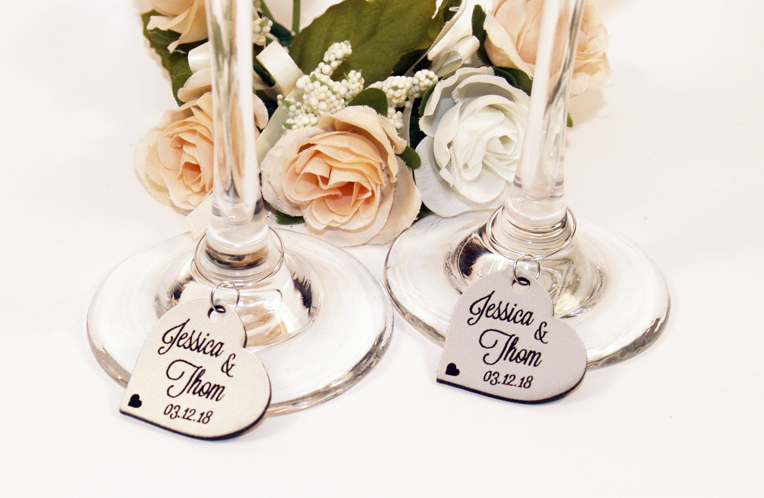 100 Wedding Wine Charms Place Settings Wine Glass Charms Etsy