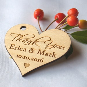 Thank you wedding tags, Wedding favors, Wedding favor tags, Hearts tags, Wedding favor rustic, Wedding tag, Wooden tags, Wood hearts