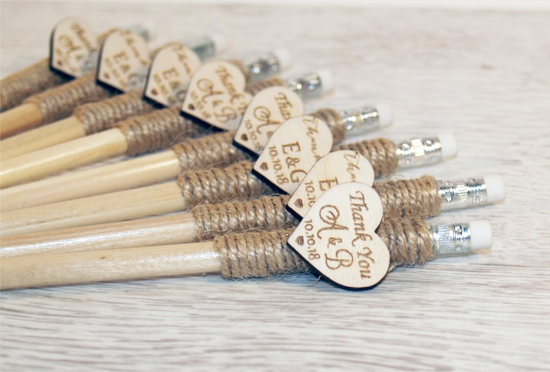 personalized pencil Party Engraved pencil Rustic wedding favors Wedding pencil Wedding favors Custom pencil Wood favors Wood pencil