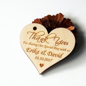 Thank you wedding tags, Wedding favor, Wedding favor tags, Hearts tags, Wedding favor rustic, Wedding tags, Wedding hearts, Wood tags