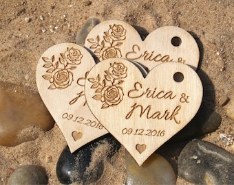 Danke Hochzeit Tags-Hochzeits Geschenk-Tags-Herzen Tags-Hochzeit Gunsten rustikal-Hochzeit Tags-Hochzeit Herzen-Custom tags-Holz Tags-Holz Tags