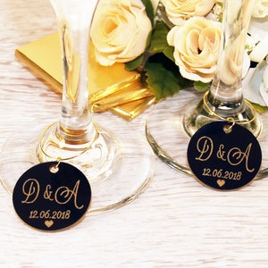 Wedding gold wine charms, Anniversary wine charms, Wine glass charms, Wedding charms, Custom wine charm, Wedding favor, Wedding charms, Gold
