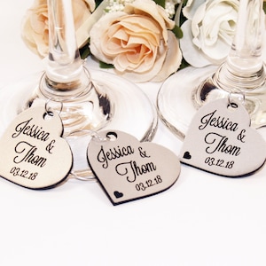 Wedding wine charms, Anniversary wine charms, Wine glass charms, Wedding charms, Custom wine charm, Wedding favor, Wedding charms,  Silver