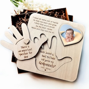 Godparents Godmother Godfather invitation, Godparents proposal, Will you be my Godparents, Godparents gift, Baptism proposal ideas