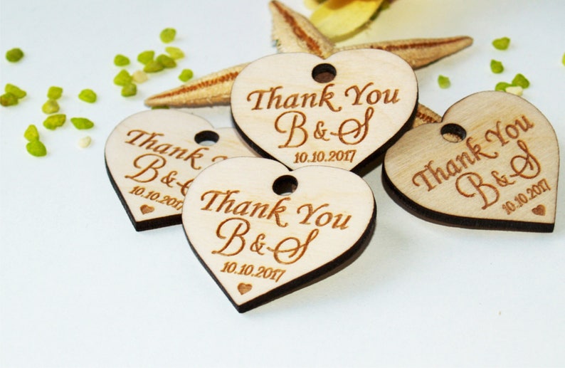 Thank you wood wedding tags, Wedding favors, Gift tags, Wedding favor rustic, Wedding tags,Wood tags, Custom tags, Wooden tags, Rustic tags image 2