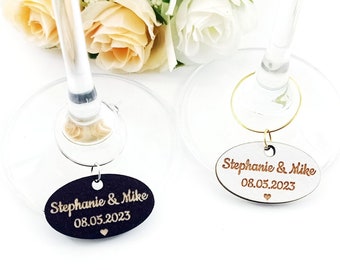 Dijes de copas de vino personalizados, etiquetas con nombres para mesas, fiesta de despedida de soltera, tarjetas con nombres de lugares, obsequios de aniversario de bodas, tarjetas con lugares para letreros de bodas