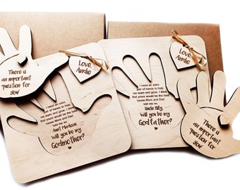 Set of 2 Godparents Godmother Godfather invitation, Godparents proposal, Will you be my Godparents, Godparents gift, Baptism proposal ideas